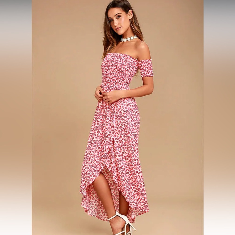 Lucy Love Red Floral High Low Dress - Picture 8 of 12